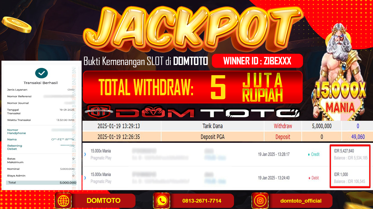 JACKPOT SLOT 15.000X MANIA 19 JANUARI 2025